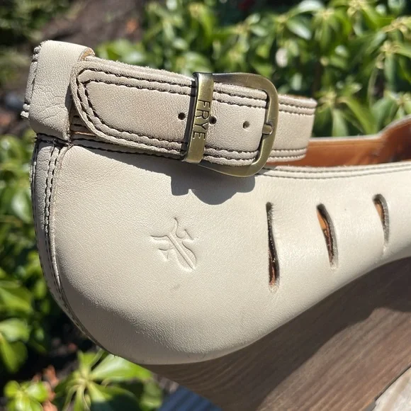 Frye Gwen Ankle Strap Wedge Heels